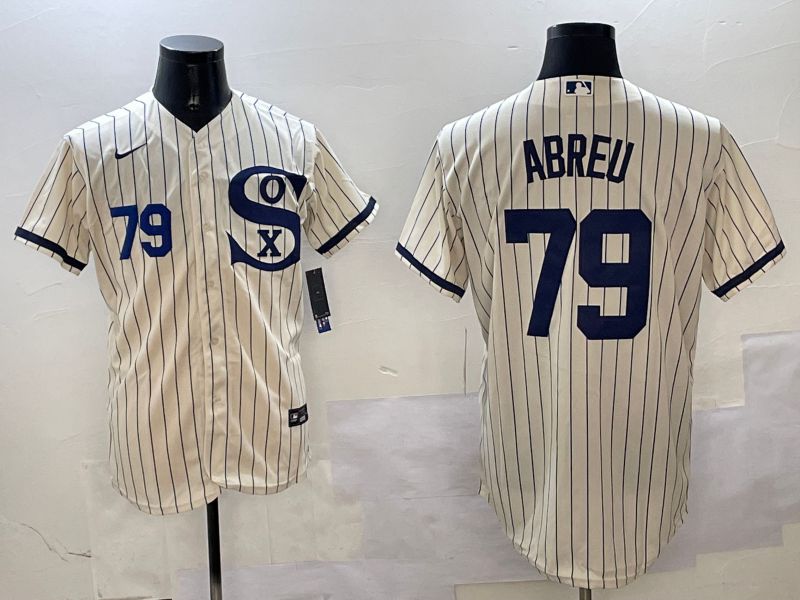 Men Chicago White Sox #79 Abreu Cream Stripe Dream Edition Game 2025 Nike MLB Jersey style 4->chicago white sox->MLB Jersey